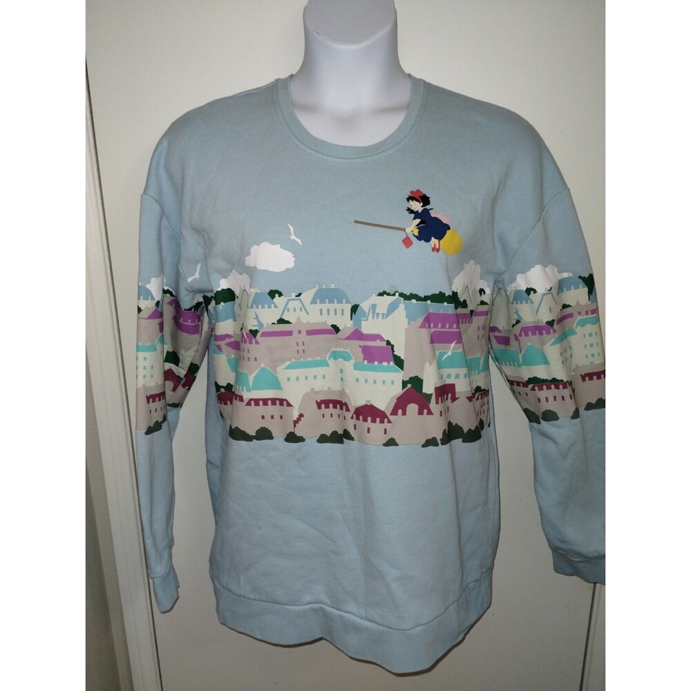 Kiki's Delivery Service Sweater Adult XL Koriko Skyline Sweatshirt Crewneck